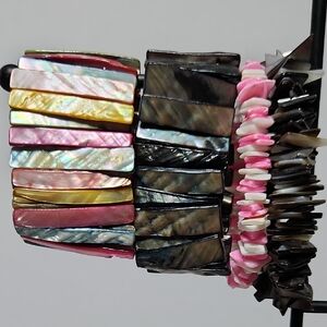 Colorful Lot of 4 Shell Bracelets